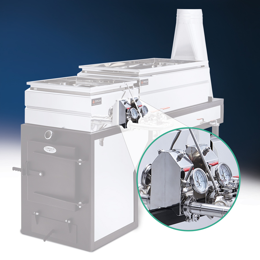 Draw-Off Boxes on a Drop Flue Pan Set with SSR